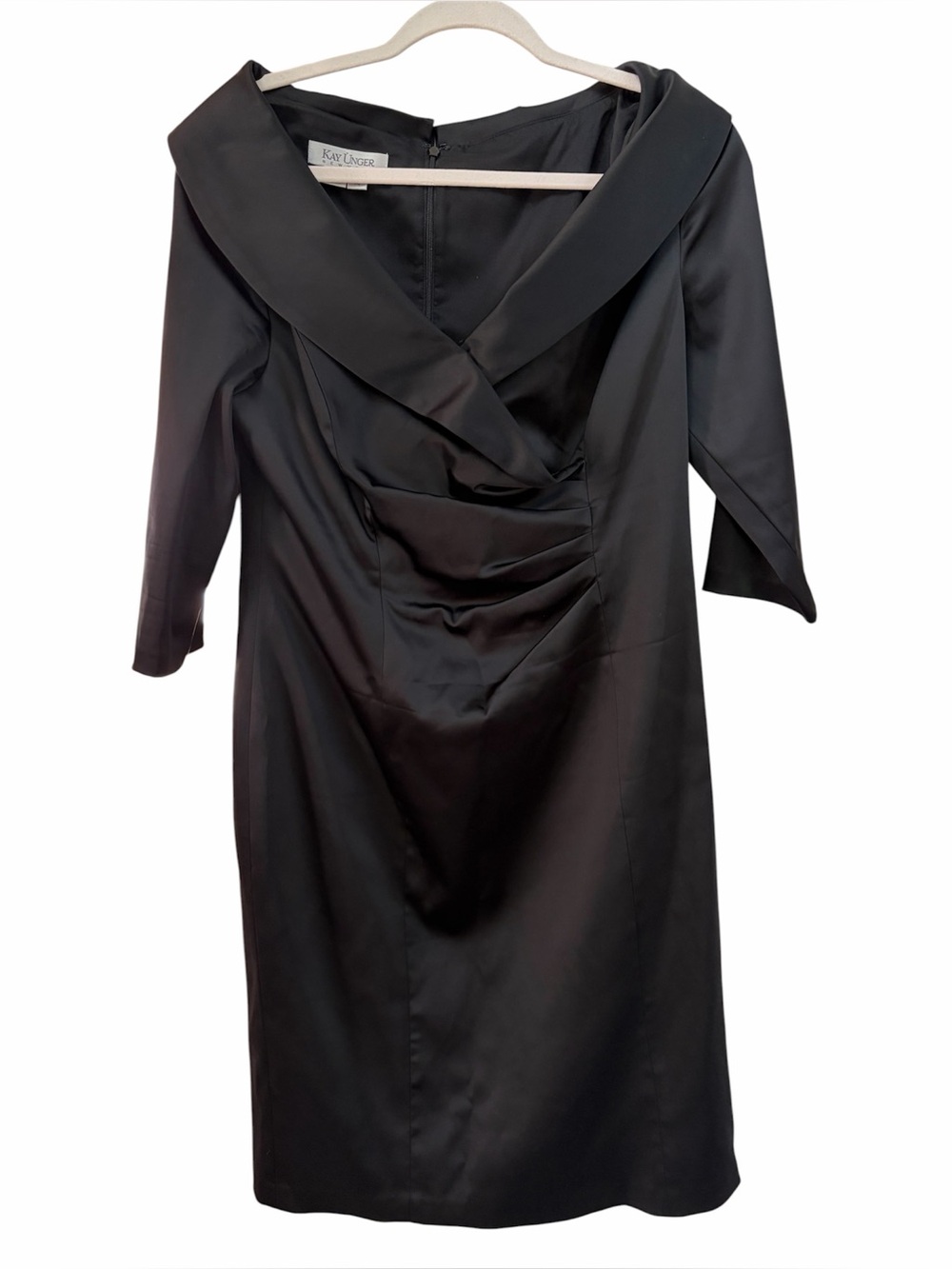 Kay Unger New York Black Elegant Off-Shoulder Dress